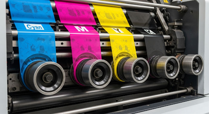 In offset sử dụng hệ màu ymck