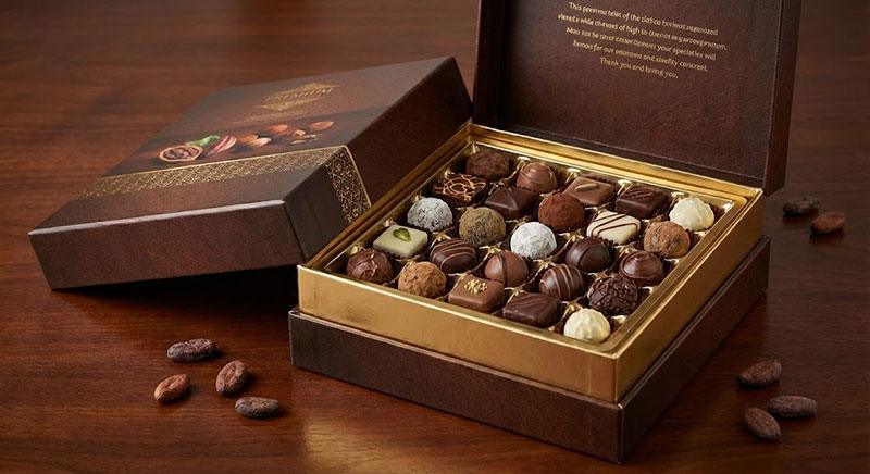 in hộp giấy cứng cao cấp socola - in ấn dp