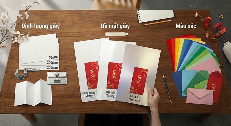 Lựa chọn giấy mỹ thuật in bao lì xì thích hợp - in ấn DP