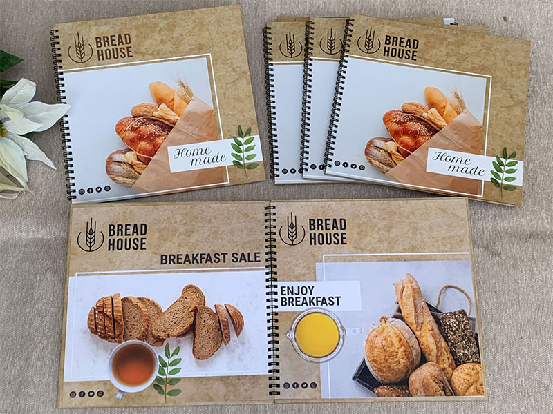 Catalogue lò xo menu nhà hàng